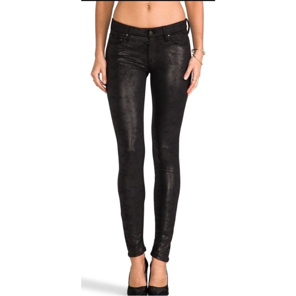 Mother The Looker Cracked Shadow Skinny Jeans Sz 28